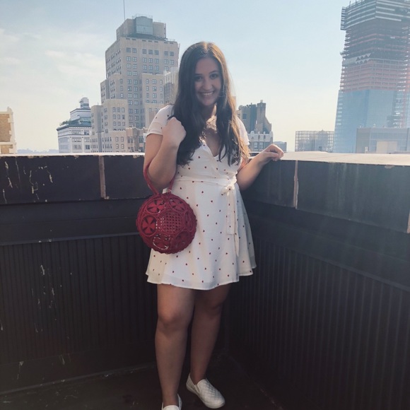 Forever 21 Dresses & Skirts - Red/White heart wrap dress